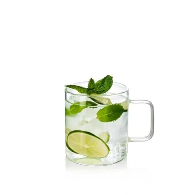 Bild av Wilmax Teglas och kaffeglas med handtag set om 6 250 ml glas för varma kalla drycker kaffemugg glödvinsglas juiceglas vattenglas glakoppar diskmaskinssäker