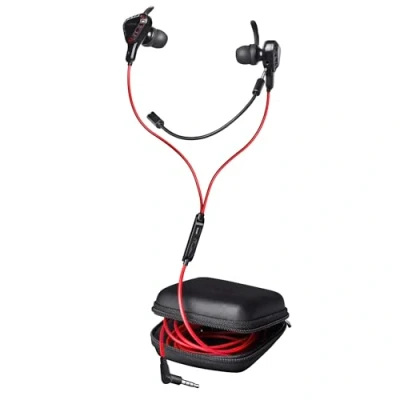 Bild av Trust Gaming GXT 408 Cobra spelhörlurar, in ear hörlurar med kabel 3,5 mm, avtagbar mikrofon, öronproppar i 3 storlekar, för PC, bärbar dator, mobil konsol, PS4 och Xbox svart