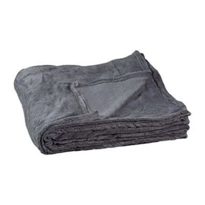 Bild av Relaxdays extra stor polyesterfilt, fleece, tvätt vid 30C, HxBxD: 1 x 200 220 cm, grå, full