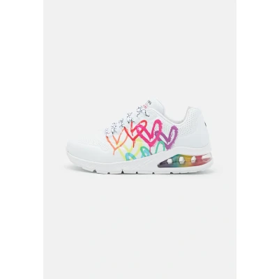 Bild av Skechers Uno 2 dam Sneaker, Wht Duraleather flerfärgad hjärta tryck trim, 40 EU