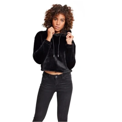 Bild av Urban Classics Ladies Short Hoody Luvtröja, Storlek: Medium, Black