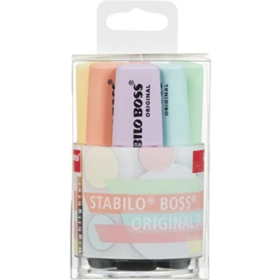 Bild av STABILO BOSS Original Pastellmarkeringspenna kruka x 6 överstrykningspennor diverse färger