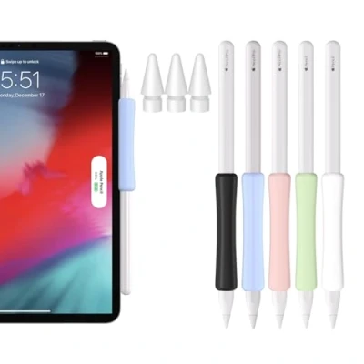 Bild av 5 st Apple Pencil Pro fodral och 3 Pencil, hög känslighet precision, ergonomiskt silikonfodral för 2, Pro、Apple USB C