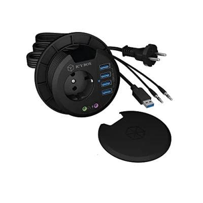 Bild av ICY BOX IB HUB1430 4 port Hub, Svart, 80 mm