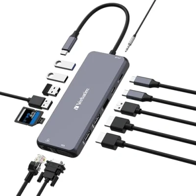 Bild av Verbatim CMH 14 Port USB C Pro Multiport Hub 3.1 porte Grey