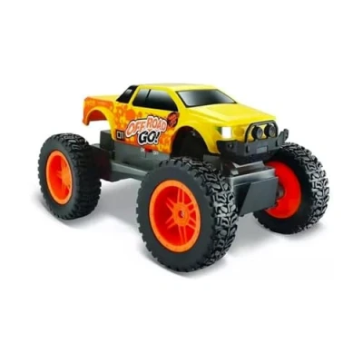 Bild av Maisto Tech R/C Off Road Go: Fjärrstyrt terrängfordon, med 2,4 GHz frekvens, fyrhjulsdrift och pistolhandtags fjärrkontroll, från 5 år, 21 cm, gul (582759)