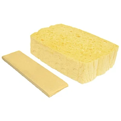 Bild av Spontex källsvamp tillverkad av 100% biologiskt nedbrytbar cellulosa, 1 x 10 pack, i återvunnen och återvinningsbar PET påse, absorberande, 135 90 37 mm vardera