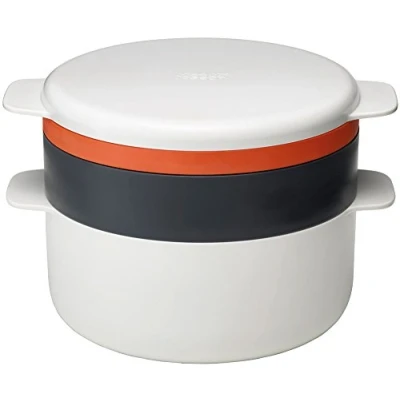 Bild av Joseph M Cuisine 4 delad stapelbar mikrovågsugn matlagning set sten/orange