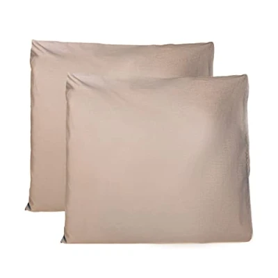 Bild av Par av örngott 100% ren bomull 60x60 CM, set om 2 sängkuddsöverdrag tillverkade i Italien, kuvertstängning, enfärgade, standardstorlek Duva