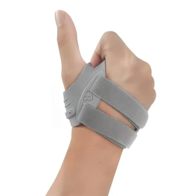 Bild av Skena, fingerskydd, sport, tumskydd, metallhållare, handledsband, justerbar tumme, bandage, tumskena för trasiga, stuvad artrit, seninflammation, svullna fingrar (L)