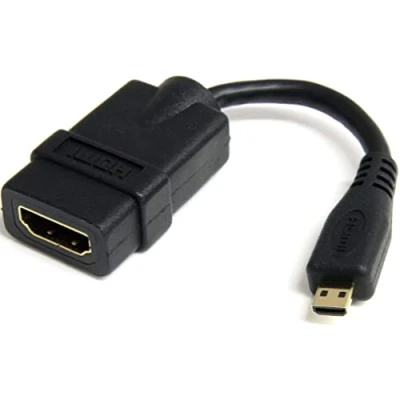 Bild av StarTech.com 5 tum hög hastighet HDMI adapterkabel till Micro F/M mikro adapter hona hane (HDADFM5IN), svart