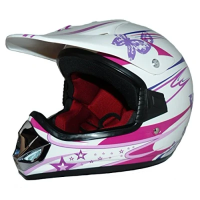 Bild av Protectwear Cross Helmet MaX Racing rosa glans V310 Girl Size S (ungdom XL) 55 cm