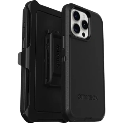 Bild av Otterbox Defender skal för iPhone 15 Pro Max, extra stöttåligt, fallsäkert, skyddande skal, testad till militärstandard x5, Svart
