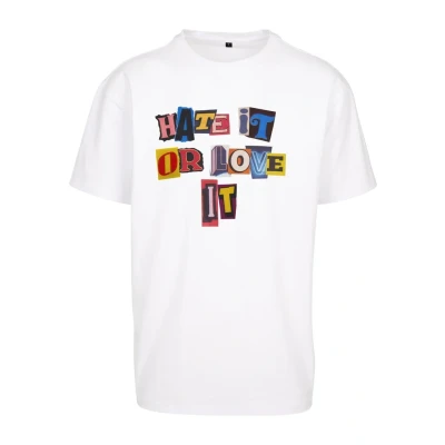 Bild av Upscale by Mister Tee HATE IT OR LOVE Tshirt med print, Storlek: Medium, White