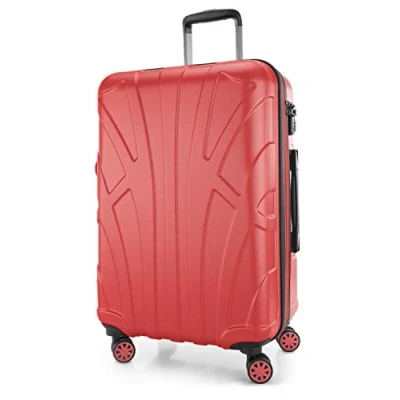 Bild av Suitline Koffer i 3 Größen, Vagnset Rollkoffer Hartschalen Reisekoffer (55 cm, 66 76 cm) Zwillingsrollen, 15 Verschiedene Farben, Korall, Resväska