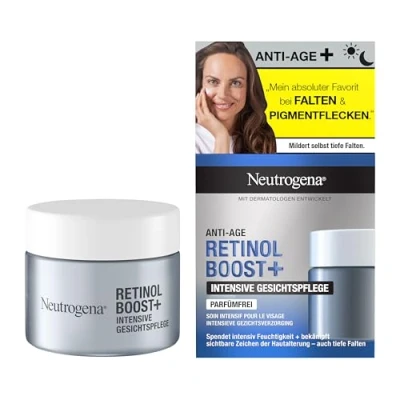 Bild av Neutrogena Retinol Boost+ intensiv ansiktsvård (50 ml) parfymfri fuktkräm och anti age ansiktskräm för slätare, yngre hud