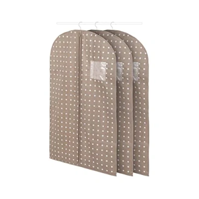 Bild av Compactor Set med 3 brun liten klädpåse av 75 G fiberduk 7530C vita prickar 60 x 100 H cm, polypropen