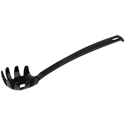 Bild av FACKELMANN 23745 30 cm hängande spagettilsked Nero, kökshjälp av plast, pastasked för belagda stekpannor och kastruller (färg: svart), mängd: 1 styck