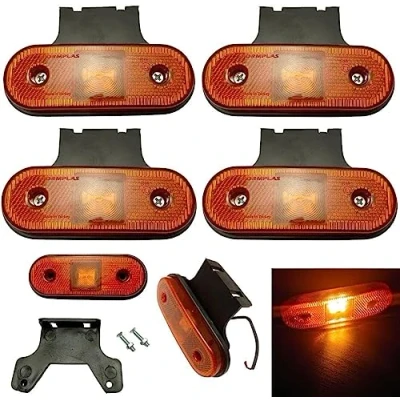Bild av Formplas 4 x LED Markeringsljus Sidomarkeringsljus 12V 24V Positionsljus Släpvagn Husvagn Skåpbil Bil Lastbil Gul E9