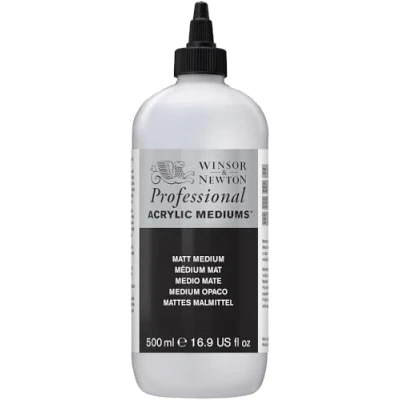 Bild av Winsor &amp; Newton 3050936 matt målerimedel, förbättrar färgflödet av akrylfärger 500 ml flaska