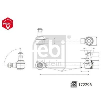 Bild av FEBI BILSTEIN 172296 Biellette de barre stabilisatrice Essieu arrière gauche 300 M20 x 1,5 avec écrous écrou
