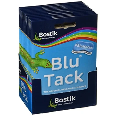 Bild av Bostik 24552 Blu tack Mastic Självhäftande Giftfri Praktisk Pack Ref 801103 [Paket med 12], Blå