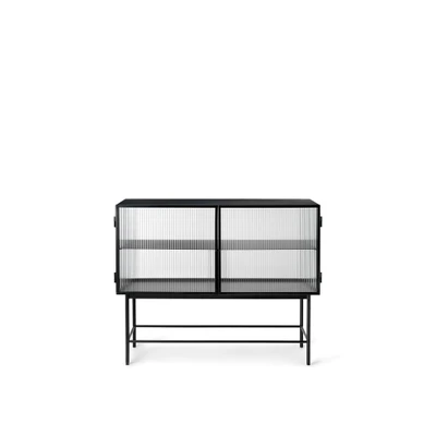 Bild av Ferm Living Haze Sideboard Reeded Glass Byrå Black W110 x H90 D40 cm