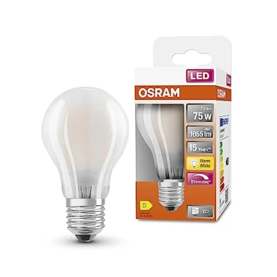 Bild av OSRAM LED Superstar Classic A75 Dimble lampa för E27 bas, päronform, GL FR, 1055 lumen, varm vit (2700K), ersättning konventionella 75W glödlampor, 1 pack