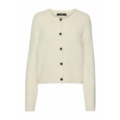 Bild av Vero Moda Vmnovah Oneck Button NOOS Kofta, Storlek: XS, Birch