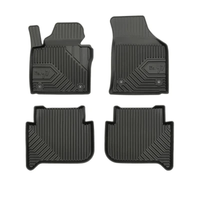 Bild av FROGUM No. 77 77407183 Ensemble de tapis sol Caoutchouc avant et arrière 4 noir Sur mesure VOLKSWAGEN: Touran I