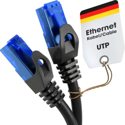 Bild av KabelDirekt 3m Ethernet, nätverk, Lan och patch kabel (överför gigabit internethastighet är kompatibel med växlar, routrar, modem RJ45 port, blå)