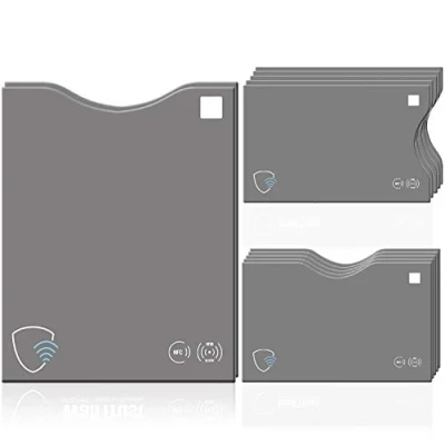 Bild av WallTrust RFID skyddsfodral Blocker NFC (12 stycken) kreditkort, EC kort, bankkort, ID kort och pass fodral skydd mot radiodata kortfodral, Komplett Set, Combi