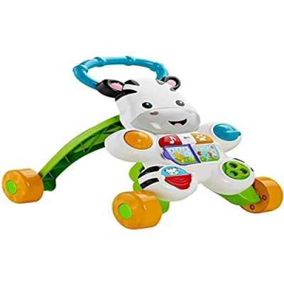 Bild av Fisher Price HBB61 Zebra gå vagn lär dig med mig musikalisk aktivitets och promenadleksak inlärningsinnehåll, från 6 månader (italiensk version)