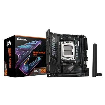 Bild av GIGABYTE B850I AORUS PRO moderkort AMD Ryzen 9000 serien processorer, 8+2+1 faser digital VRM, upp till 5200MHz DDR5 (OC), 1xPCIe 5.0 + 4.0 M.2, 2.5LAN, WIFI 7, USB 3.2 Gen 2