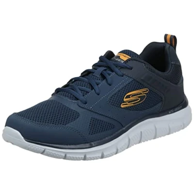 Bild av Skechers Herr 232398 NVY Sneaker, Marinblå läder mesh trim, 41.5 EU