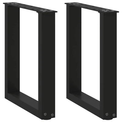 Bild av Soffbordsben U formade 2 st svart 38x(42 43) cm stål