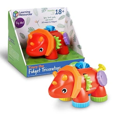 Bild av Learning Resources Tracy the Fidget Triceratops, 1 del, från 18 månader, babyleksaker, sensoriska leksaker för småbarn, finmotoriska leksaker, Montessorileksaker