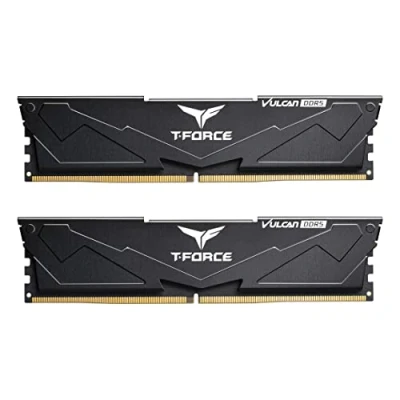 Bild av TEAMGRUPP T Force Vulcan DDR5 32 GB kit (2 x 16 GB) 5600 MHz (PC5 44800) CL36 skrivbordsminnesmodul RAM (svart) för Z690 FLBD532G5600HC36BDC01
