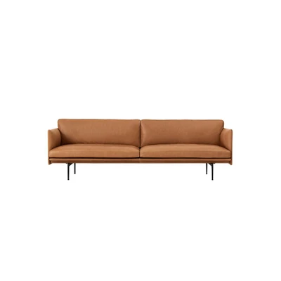 Bild av Muuto Outline Sofa / 3 seater Soffa för personer Cognac Refine Leather W220 x D84 H71 SH40 cm