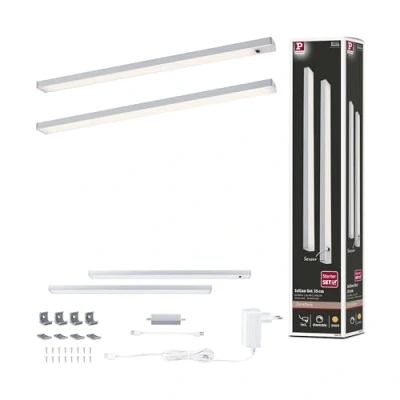 Bild av Paulmann 98608 LED underskåpsbelysning Inline 2 pack 2x4 W 350x26 mm 2x350 lm 24 V Matt krom 3000 K Dimbar