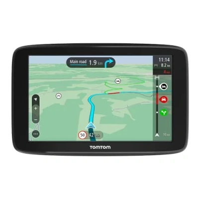 Bild av TomTom GO Classic GPS bil, 5 tum bilnavigator, med en provperiod på fartkameravarningar samt Traffic, EU kartor, uppdateringar via Wi Fi, inbyggt vändbart fäste