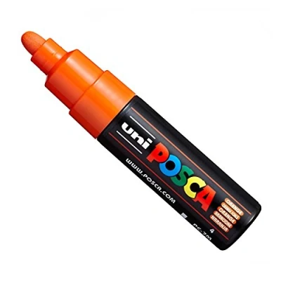 Bild av Uni POSCA PC 7M färgpennor konstpennor stor kulspets 4,55,5 mm 15 färger ny för 2017 orange