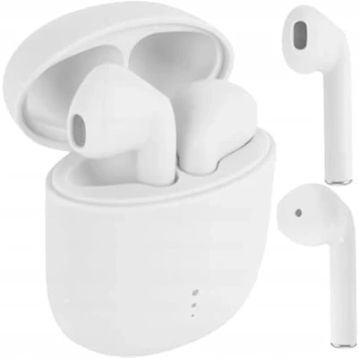 Bild av FOREVER Setty Hörlurar headset trådlöst Bluetooth 5.0 TWS Wireless In Ear Hörlurar, Stereo trådlös laddning och bärbart laddningsfodral för Android/iPhone/Samsung/Huawei vit