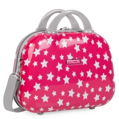 Bild av ITACA Stela barns skönhetsfall. Tryckt polykarbonat. Extra justerbar axelrem. Dragkedja stängning. Ytterligare band för att justera det till vagnen. Dubbelt handtag, flera fack. Spegel, Fuchsia