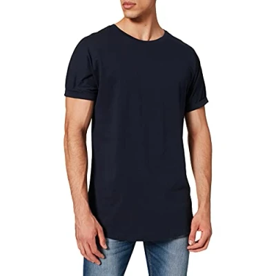 Bild av Urban Classics herr T tröja Long Shaped Turnup Tee, Midnattmarinblå, M