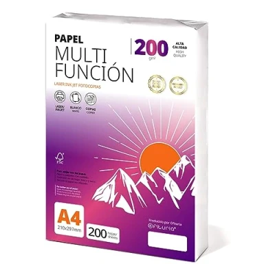 Bild av Ofituria kopieringspapper, DIN A4, 200 g/m2, ark, multifunktionspapper för laser och bläckstråleskrivare, kopiatorer, kontorsmaterial, skolmaterial, förpackning med g