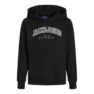Bild av Jack &amp; Jones Junior Jjecaleb Varsity HOOD Luvtröja för barn, Storlek: 164, Schwarz
