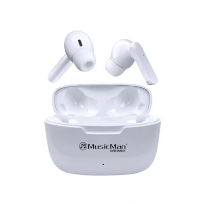 Bild av Music Man BT X63 In ear headset Bluetooth Stereo Vit Headset, Laddningsfodral, Tocuh styrning