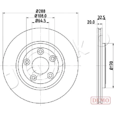 Bild av JAPKO 610315C Disque de frein Essieu arrière 288 20 5 ventilé peint JAGUAR: S Type, XJ Berline