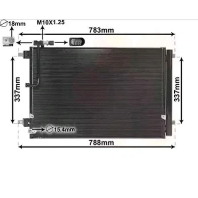 Bild av VAN WEZEL 03005389 Condenseur De Clim avec déshydrateur Aluminium 650 AUDI: A8 D4